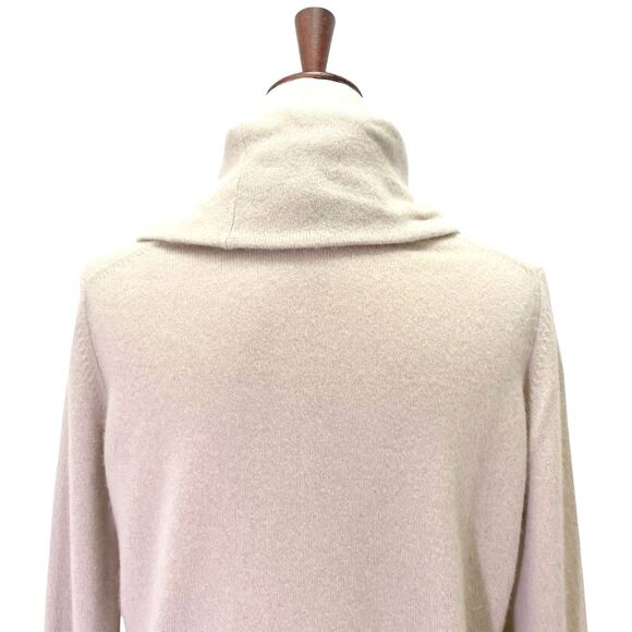 Theory Royal Cashmere Cowl Neck Sweater Light Tan Jumper Turtleneck Size Small - Picture 8 of 15